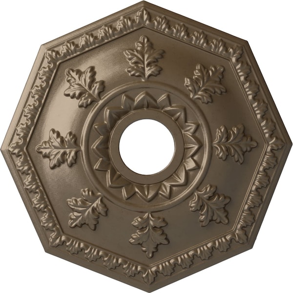 Ekena Millwork Nottingham Ceiling Medallion (Fits Canopies up to 4 5/8"), 18"OD x 3 1/2"ID x 1 1/2"P, Warm Silver CM18NTWSS - main